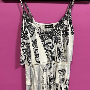 Wet Seal flowy black/white layered tank top. Great with shorts/skirts/capris!